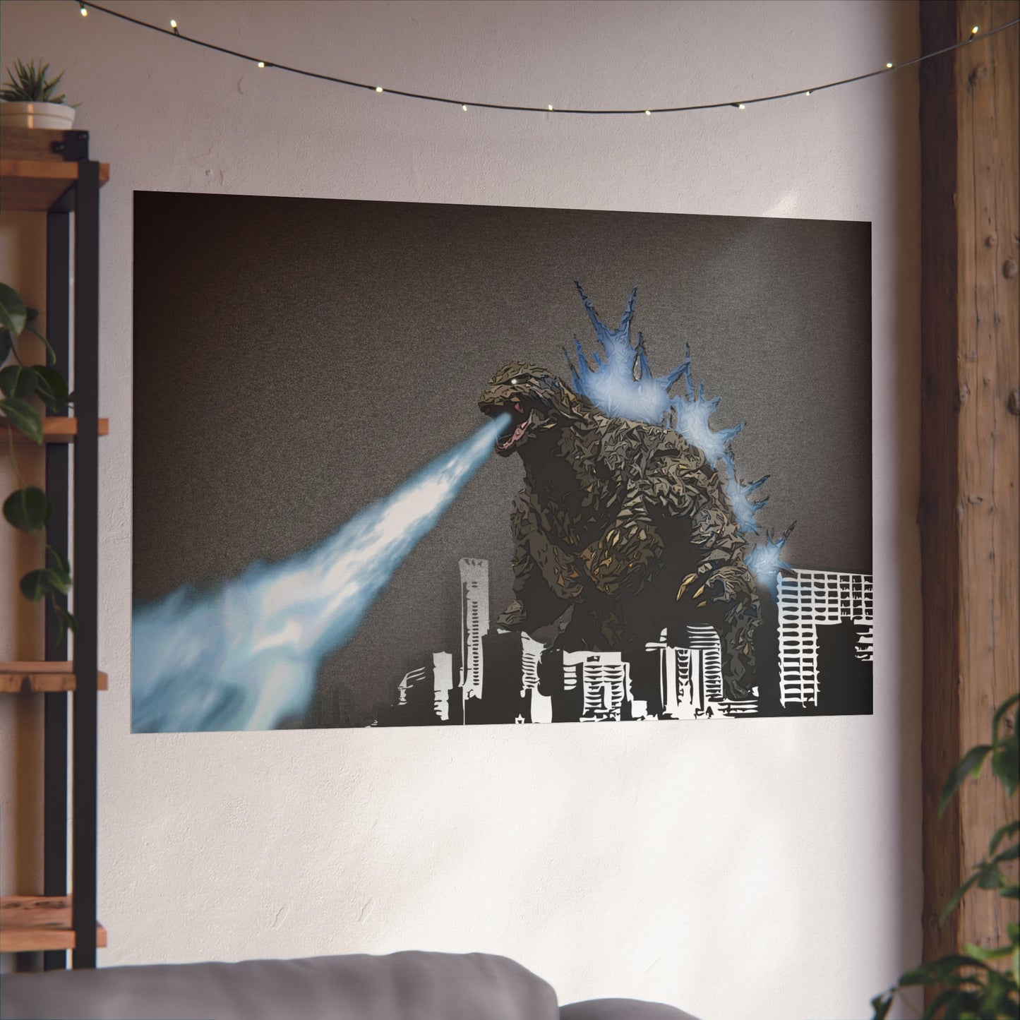 Godzilla Minus One, Fine Art Posters, Godzilla movie rendition, monsters, movies, posters, canvas, fine art, graphic design, png, CanvasPrints