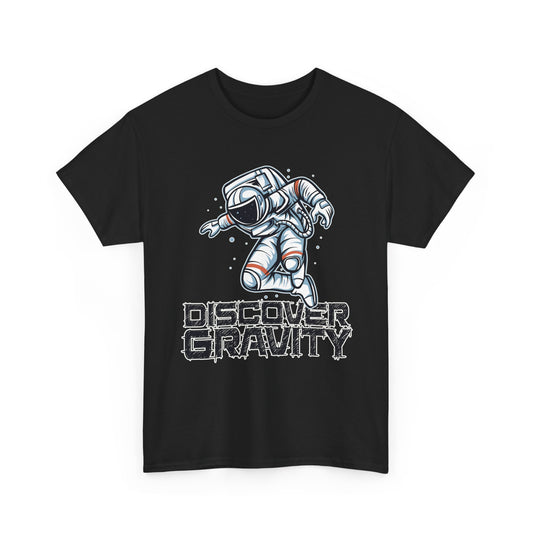 Discover Gravity. Unisex Heavy Cotton Tee - Fun Astronaut, Astronomy Graphic Tee - Unisex graphic design, png Express Delivery available