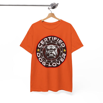 Certified Dog Lover Unisex Tee - Bulldog Print Design, GraphicTees, t-shirt, tshirt, png
