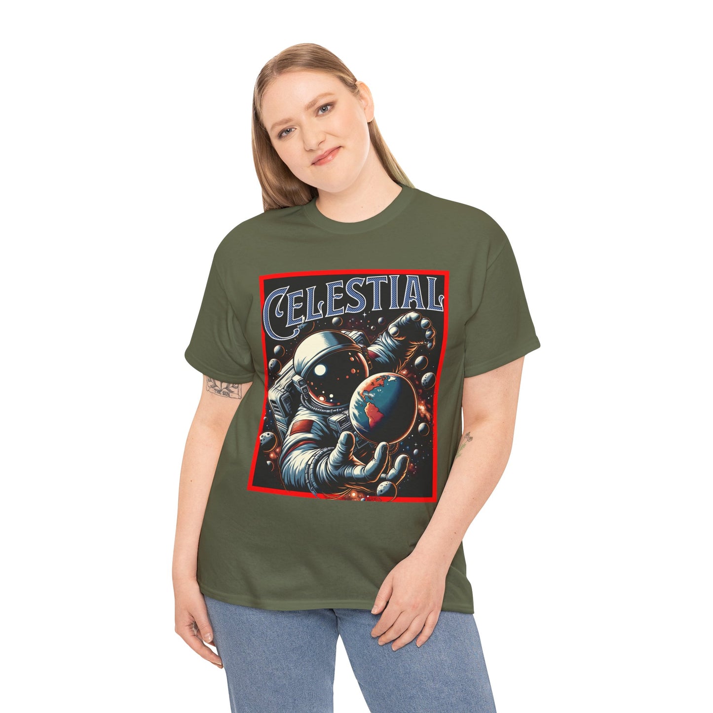 Celestial Astronaut Tee - Unisex Vintage Space Graphic T-Shirt, png, t-shirt, tshirts