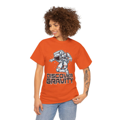 Discover Gravity. Unisex Heavy Cotton Tee - Fun Astronaut, Astronomy Graphic Tee - Unisex graphic design, png Express Delivery available