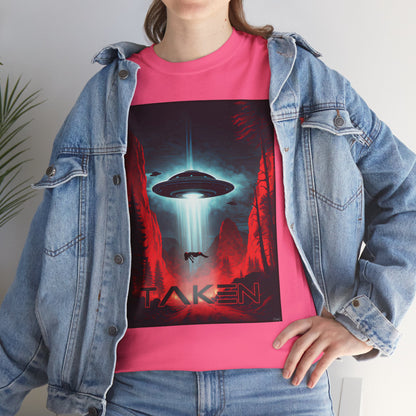 Taken, Unisex Heavy Cotton Tee, UFO inspired t-shirt, graphic design, art, png, t-shirts, tshirts, tee