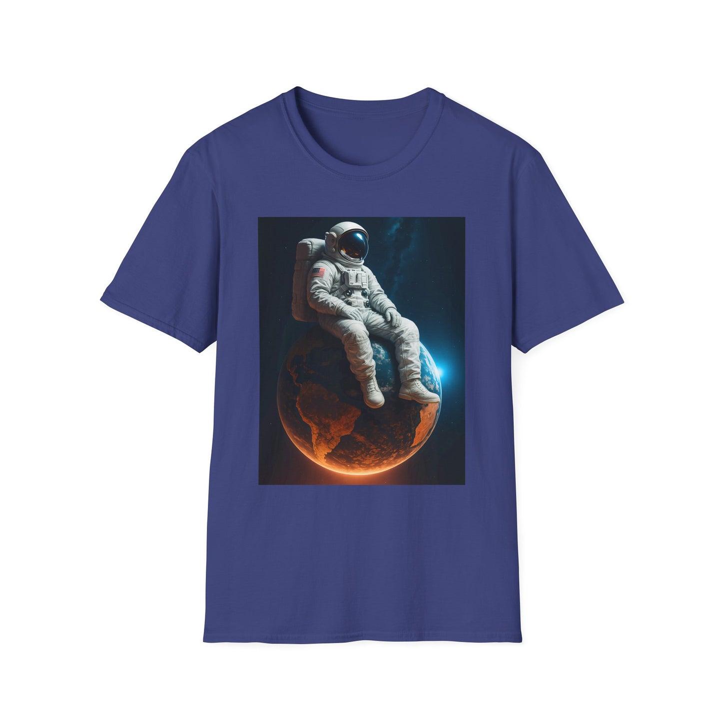 Sitting on an Earth, Cosmic Astronaut T-Shirt, Unisex Graphic Tee, Space Lover Gift, Casual Wear, Astronomy Fan Shirt, Graphic Tee, t-shirt, tshirt, png