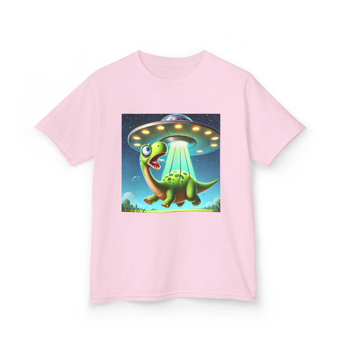 Dinosaur UFO Kids Tee, Fun Graphic Shirt for Boys and Girls, Perfect for Birthdays, Parties, Casual Wear, Gifts, tshirt, t-shirt, png, dino