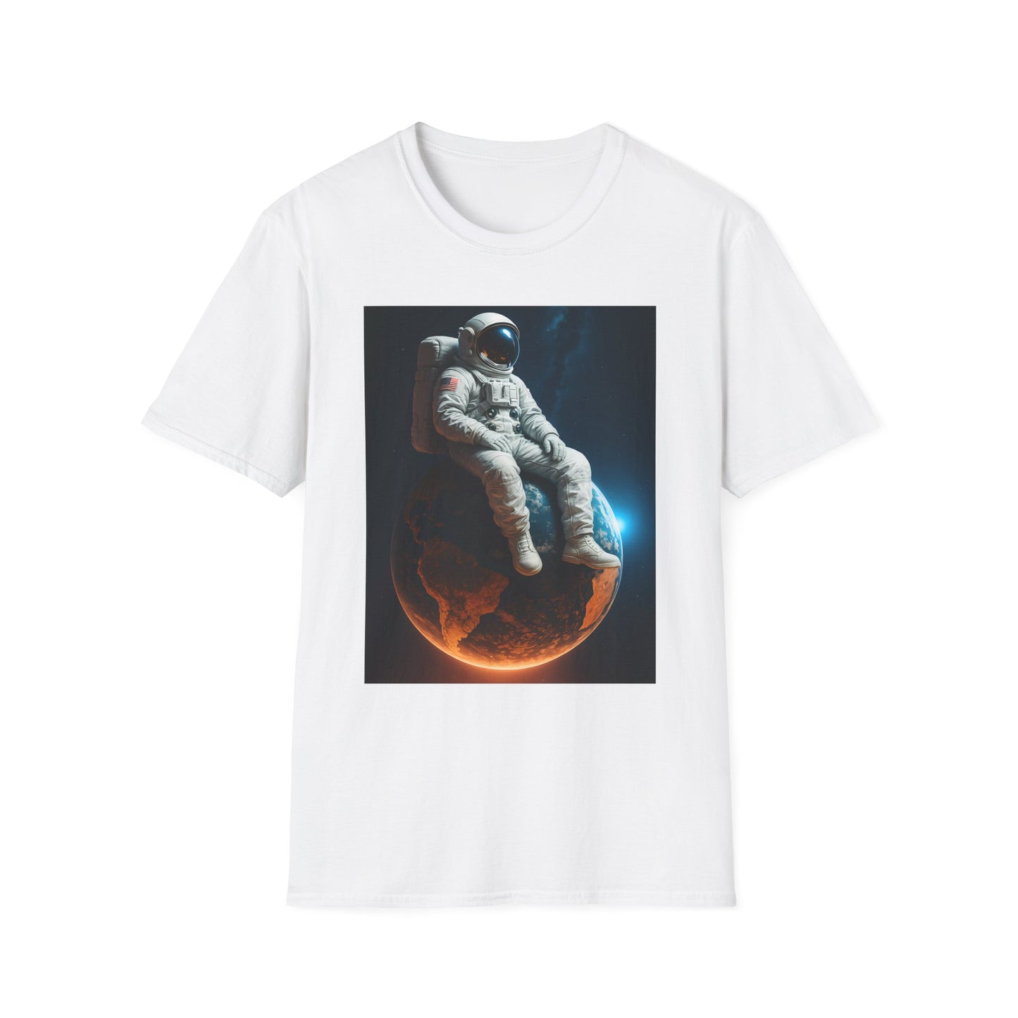 Sitting on an Earth, Cosmic Astronaut T-Shirt, Unisex Graphic Tee, Space Lover Gift, Casual Wear, Astronomy Fan Shirt, Graphic Tee, t-shirt, tshirt, png