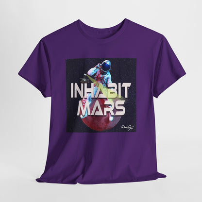 Inhabit Mars, Unisex Heavy Cotton Tee, Space, SpaceX, Universe, UFO, multiverse, graphic design, png, graphic design, t-shirts, tee