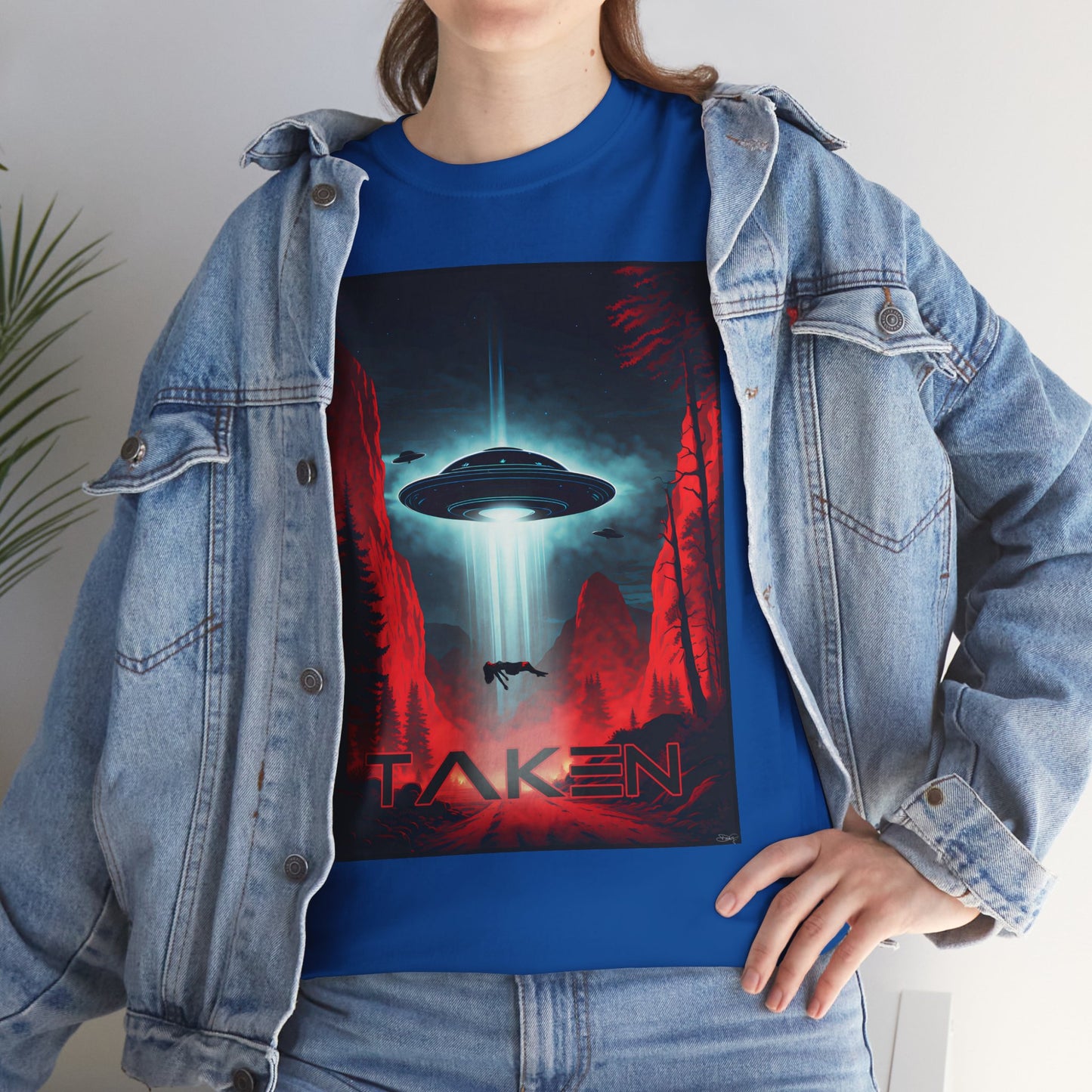 Taken, Unisex Heavy Cotton Tee, UFO inspired t-shirt, graphic design, art, png, t-shirts, tshirts, tee
