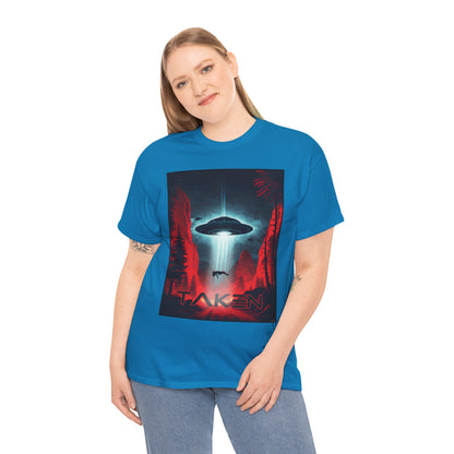 Taken, Unisex Heavy Cotton Tee, UFO inspired t-shirt, graphic design, art, png, t-shirts, tshirts, tee