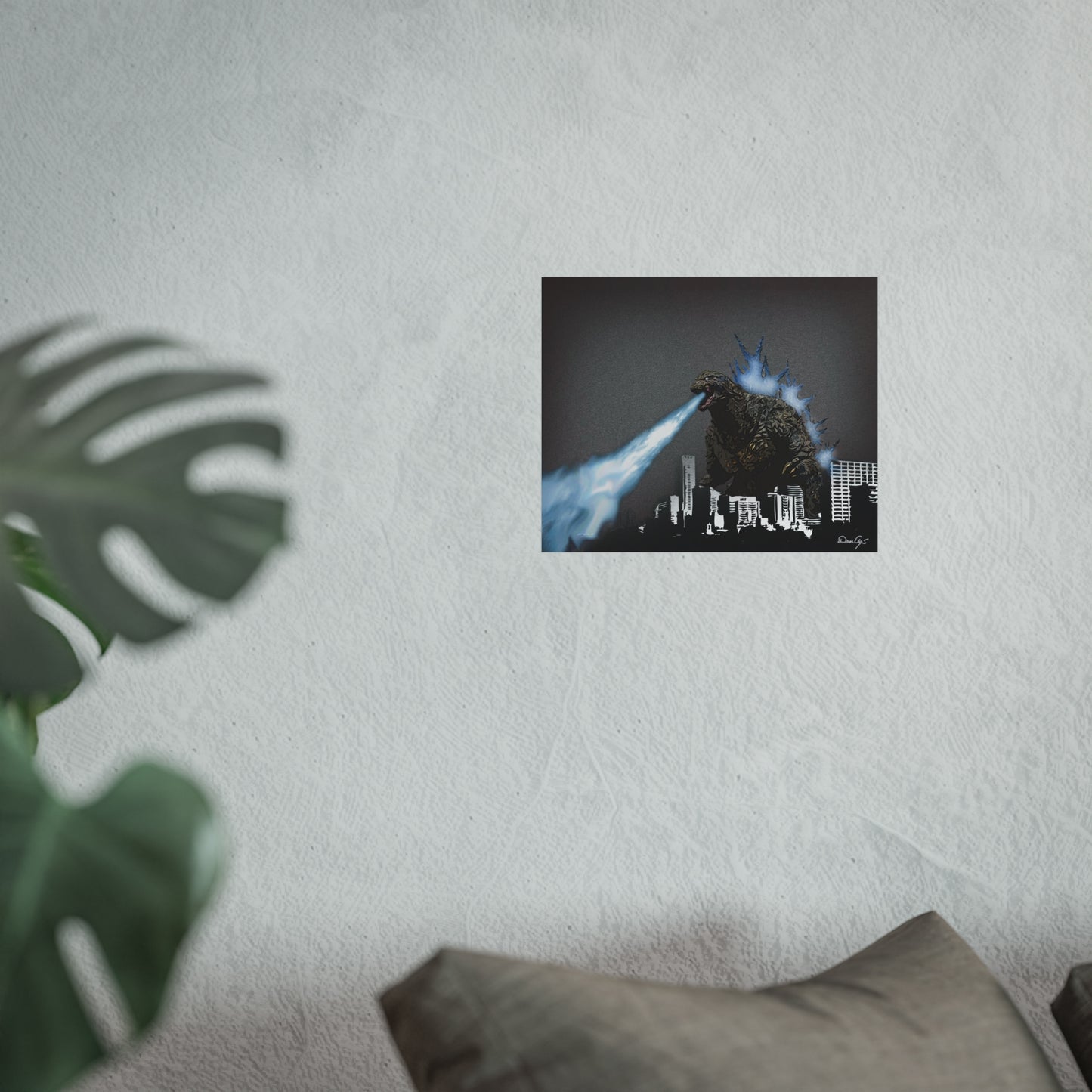 Godzilla Minus One, Fine Art Posters, Godzilla movie rendition, monsters, movies, posters, canvas, fine art, graphic design, png, CanvasPrints