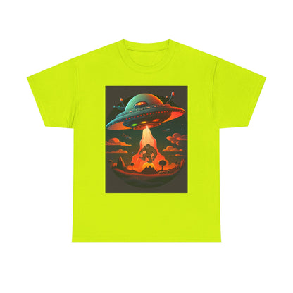 UFO, Bigfoot, Unisex Heavy Cotton Tee, graphic design, t-shirt, t-shirts, tshirts, png