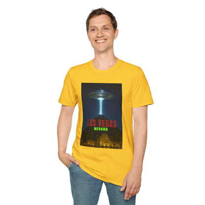 Luxor UFO, Las Vegas UFO Unisex Softstyle T-Shirt - Retro Nevada Design, graphic design, t-shirts, tshirts, tees, GraphicTees, png