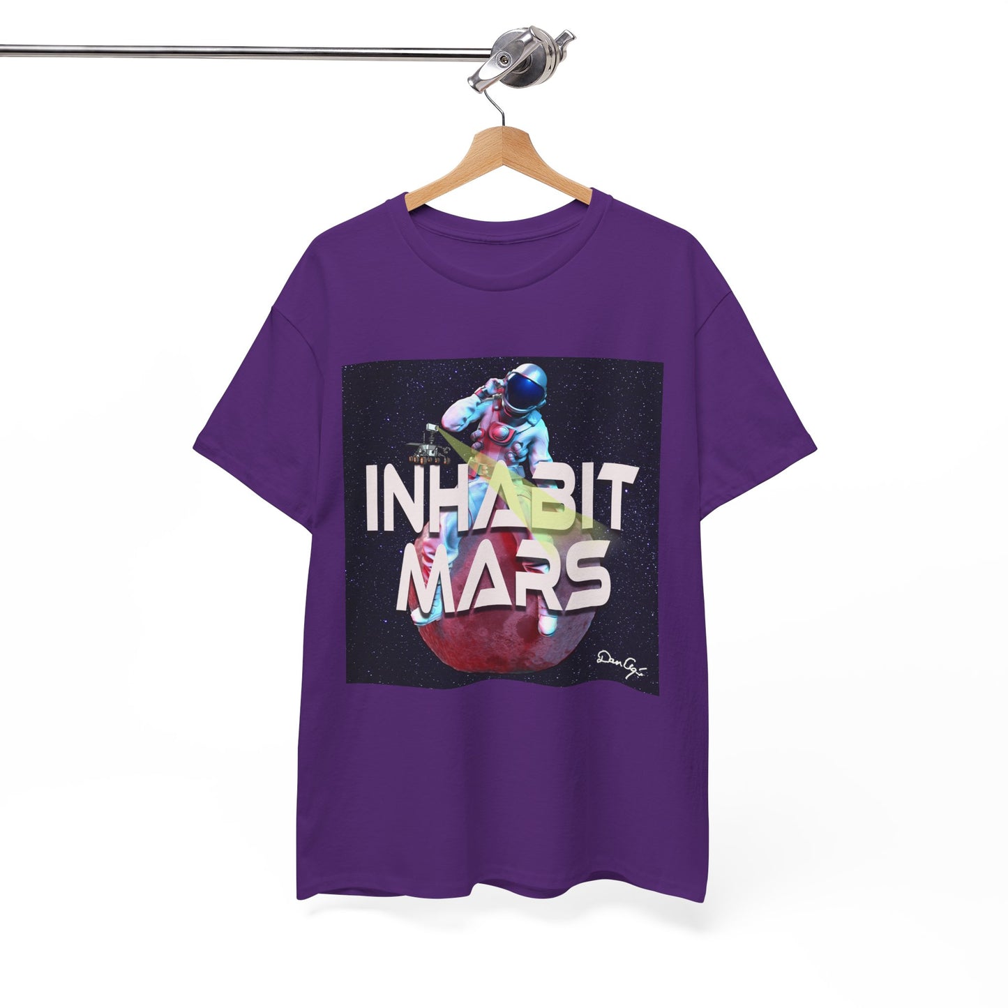 Inhabit Mars, Unisex Heavy Cotton Tee, Space, SpaceX, Universe, UFO, multiverse, graphic design, png, graphic design, t-shirts, tee
