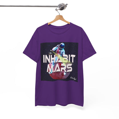 Inhabit Mars, Unisex Heavy Cotton Tee, Space, SpaceX, Universe, UFO, multiverse, graphic design, png, graphic design, t-shirts, tee