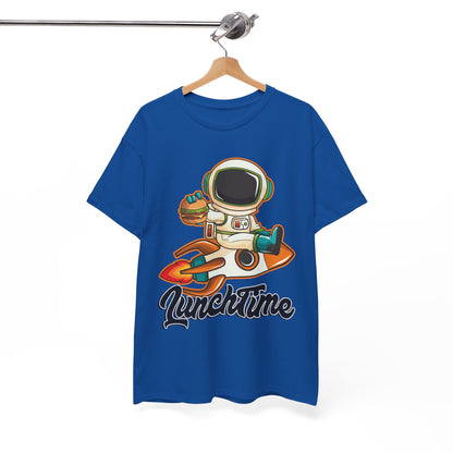 Astronaut Lunchtime Unisex Heavy Cotton Tee - Fun Graphic T-Shirt for Space Lovers, GraphicTees, png, t-shirts, tshirts