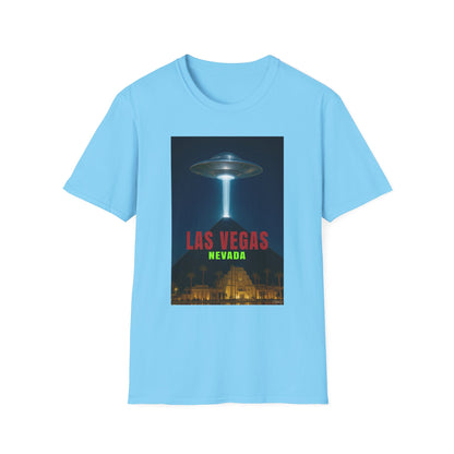 Luxor UFO, Las Vegas UFO Unisex Softstyle T-Shirt - Retro Nevada Design, graphic design, t-shirts, tshirts, tees, GraphicTees, png