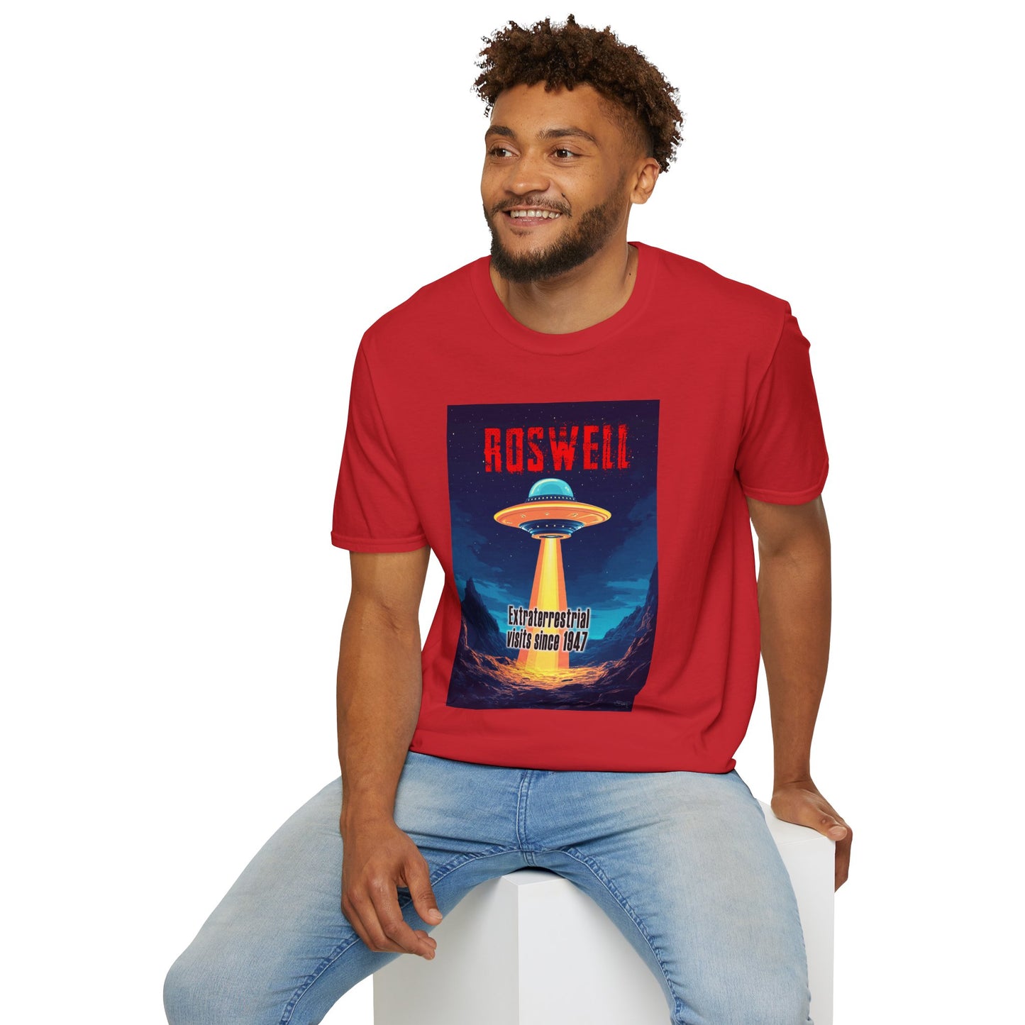 Roswell Alien Encounter Unisex T-Shirt, Retro Space UFO Tee, Sci-Fi Lovers Gift, Convention Wear, Extraterrestrial Tee, graphic design, png