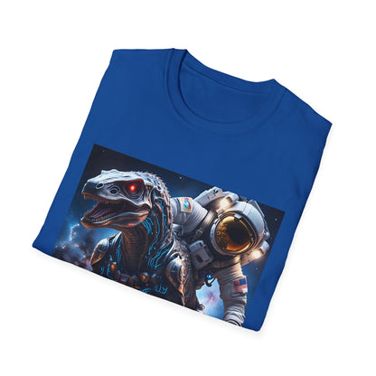 Space Dinosaur Unisex Softstyle T-Shirt, Fun Gift for Kids, Science Fiction Tee, Unique Graphic Shirt, Cool Outfit for Parties, t-shirt, tshirt, png