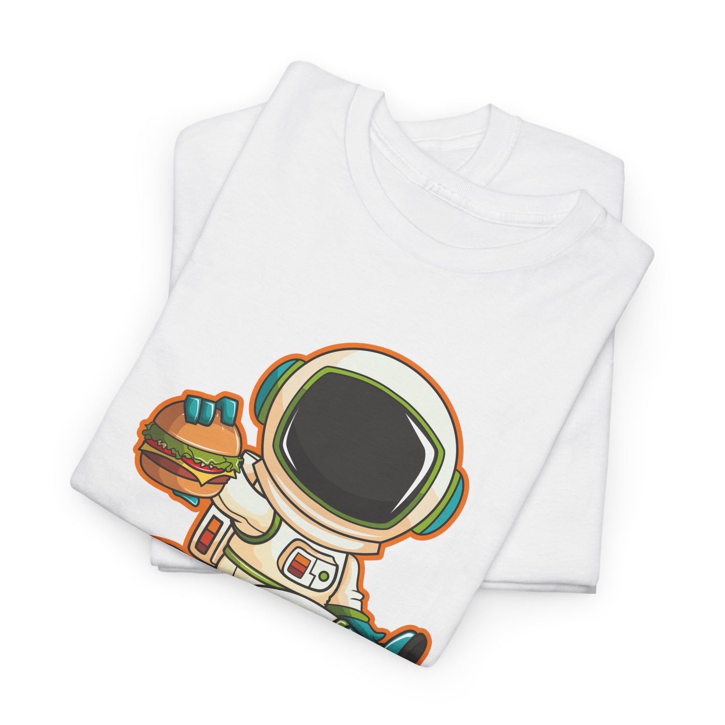 Astronaut Lunchtime Unisex Heavy Cotton Tee - Fun Graphic T-Shirt for Space Lovers, GraphicTees, png, t-shirts, tshirts