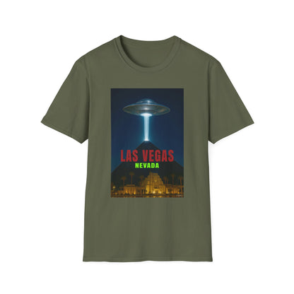 Luxor UFO, Las Vegas UFO Unisex Softstyle T-Shirt - Retro Nevada Design, graphic design, t-shirts, tshirts, tees, GraphicTees, png