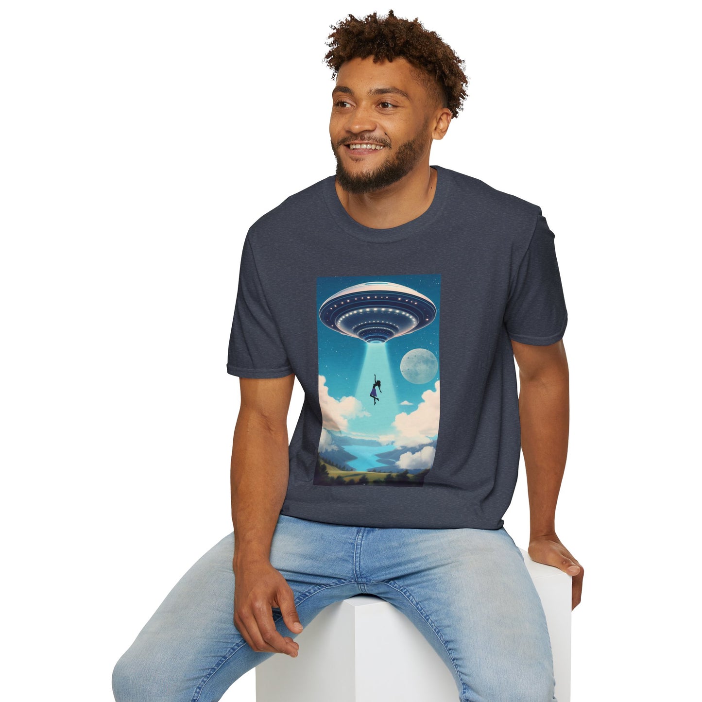 Cosmic Abduction Unisex T-Shirt | Space Alien Tee, UFO Graphic Shirt, Sci-Fi Fan Gift, Casual Style, Cool Vintage Look