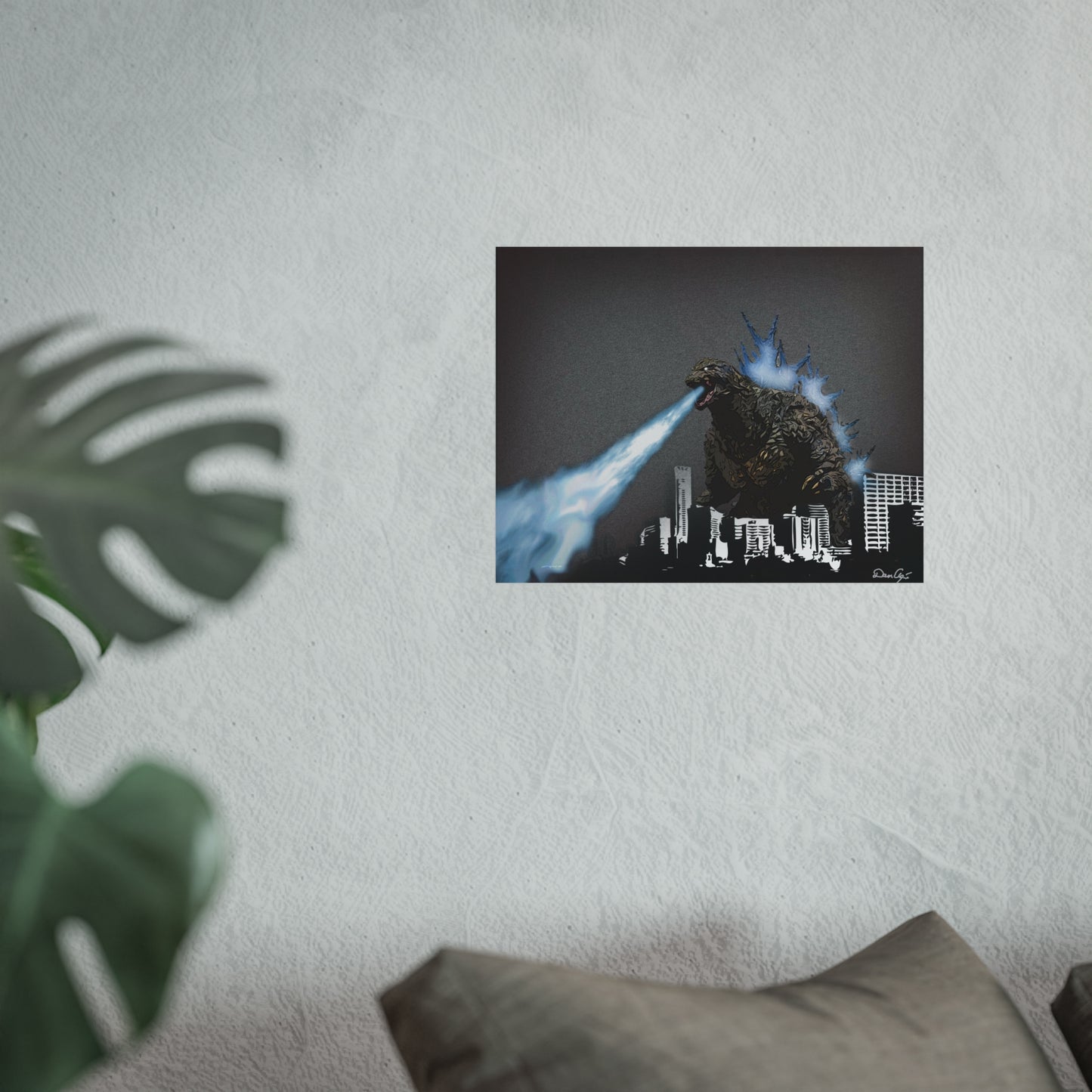 Godzilla Minus One, Fine Art Posters, Godzilla movie rendition, monsters, movies, posters, canvas, fine art, graphic design, png, CanvasPrints