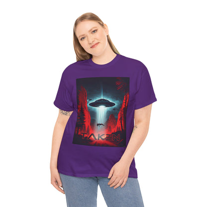 Taken, Unisex Heavy Cotton Tee, UFO inspired t-shirt, graphic design, art, png, t-shirts, tshirts, tee