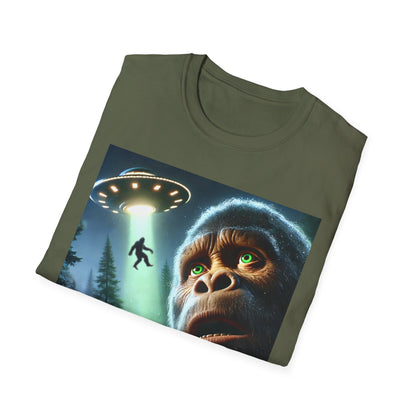 Bigfoot UFO Unisex T-Shirt, Funny Graphic Tee, Gift for Alien Lovers, Unique Summer Shirt, Casual Everyday Wear, t-shirt, tshirts, party, png, tshirt