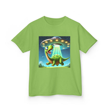 Dinosaur UFO Kids Tee, Fun Graphic Shirt for Boys and Girls, Perfect for Birthdays, Parties, Casual Wear, Gifts, tshirt, t-shirt, png, dino