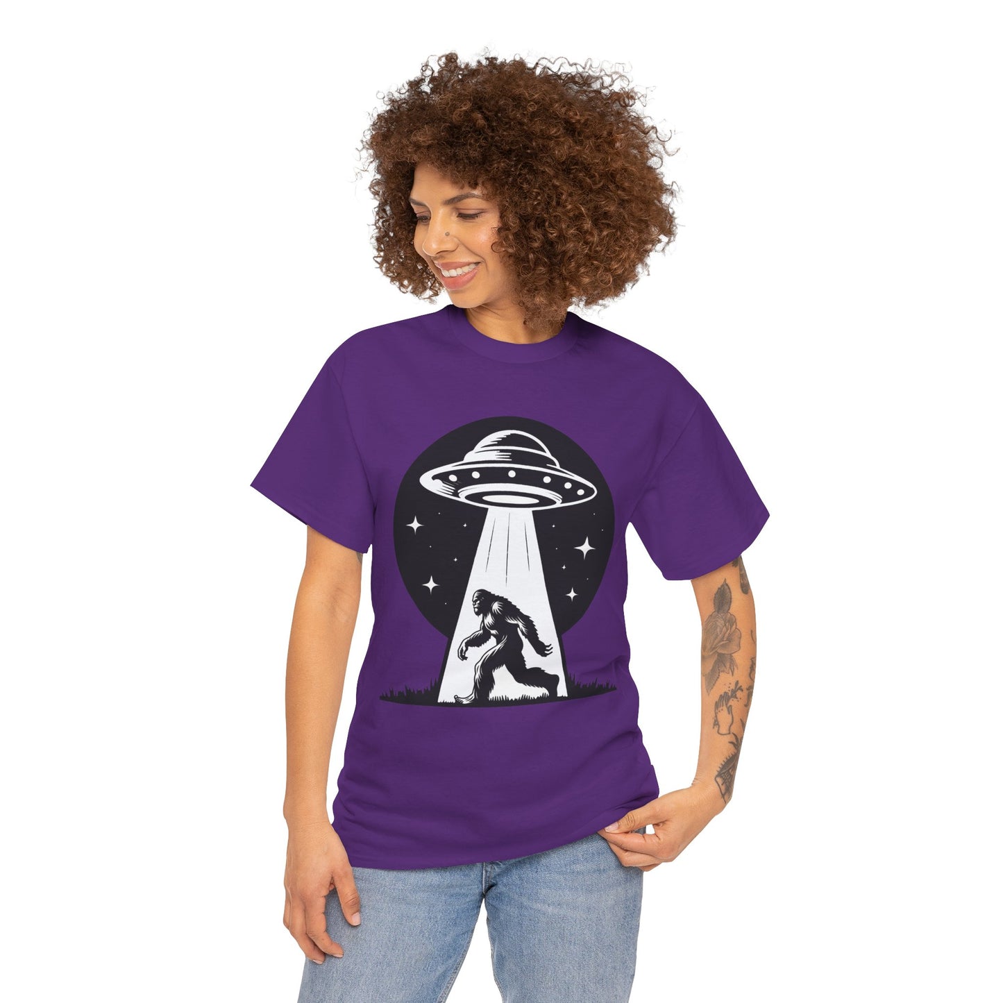 Bigfoot UFO Unisex Tee Graphic Design T-Shirt, GraphicTees, png, sublimation