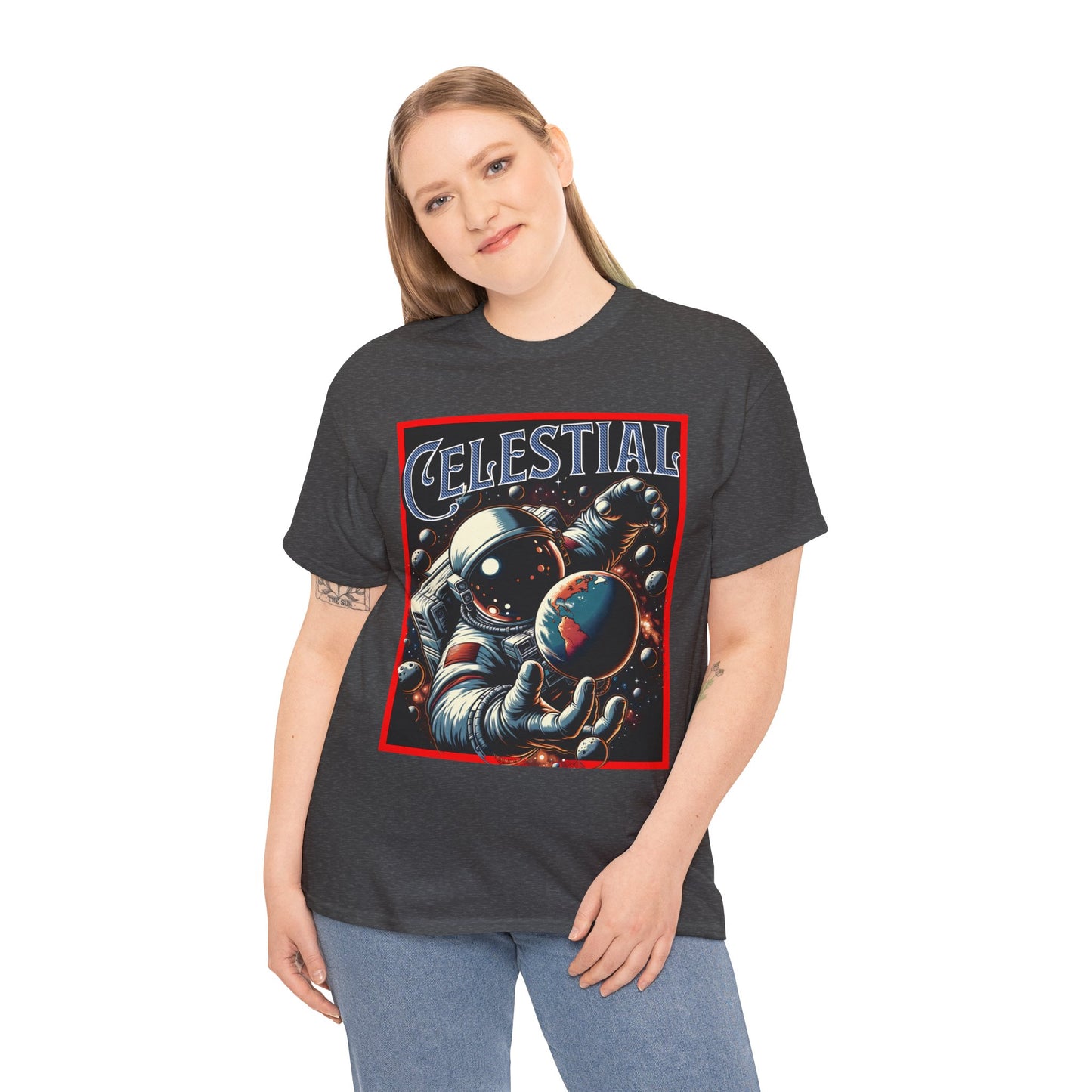 Celestial Astronaut Tee - Unisex Vintage Space Graphic T-Shirt, png, t-shirt, tshirts