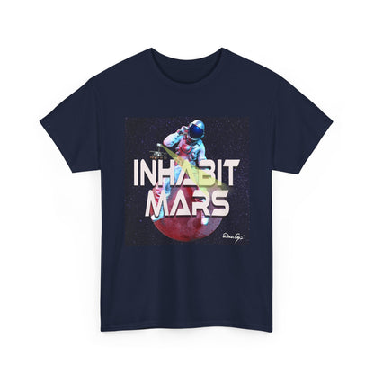 Inhabit Mars, Unisex Heavy Cotton Tee, Space, SpaceX, Universe, UFO, multiverse, graphic design, png, graphic design, t-shirts, tee
