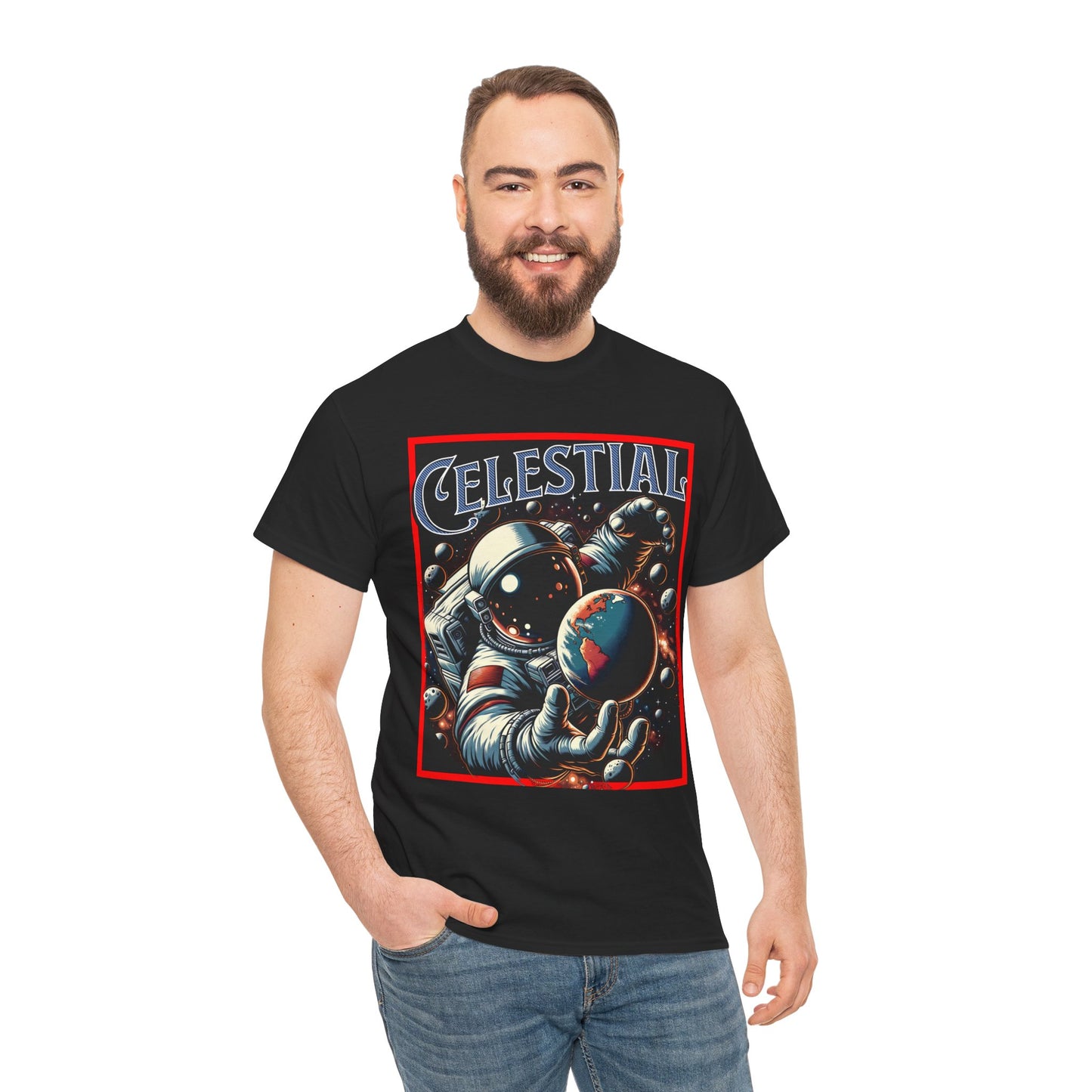 Celestial Astronaut Tee - Unisex Vintage Space Graphic T-Shirt, png, t-shirt, tshirts