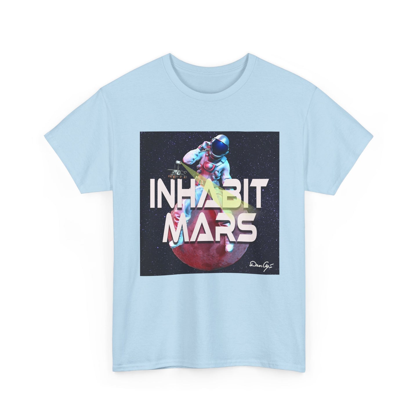 Inhabit Mars, Unisex Heavy Cotton Tee, Space, SpaceX, Universe, UFO, multiverse, graphic design, png, graphic design, t-shirts, tee
