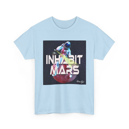 Inhabit Mars, Unisex Heavy Cotton Tee, Space, SpaceX, Universe, UFO, multiverse, graphic design, png, graphic design, t-shirts, tee