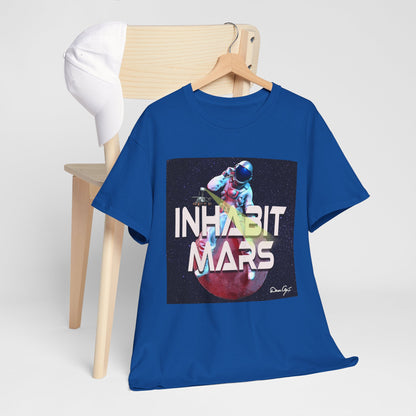 Inhabit Mars, Unisex Heavy Cotton Tee, Space, SpaceX, Universe, UFO, multiverse, graphic design, png, graphic design, t-shirts, tee