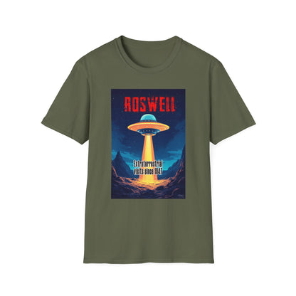 Roswell Alien Encounter Unisex T-Shirt, Retro Space UFO Tee, Sci-Fi Lovers Gift, Convention Wear, Extraterrestrial Tee, graphic design, png