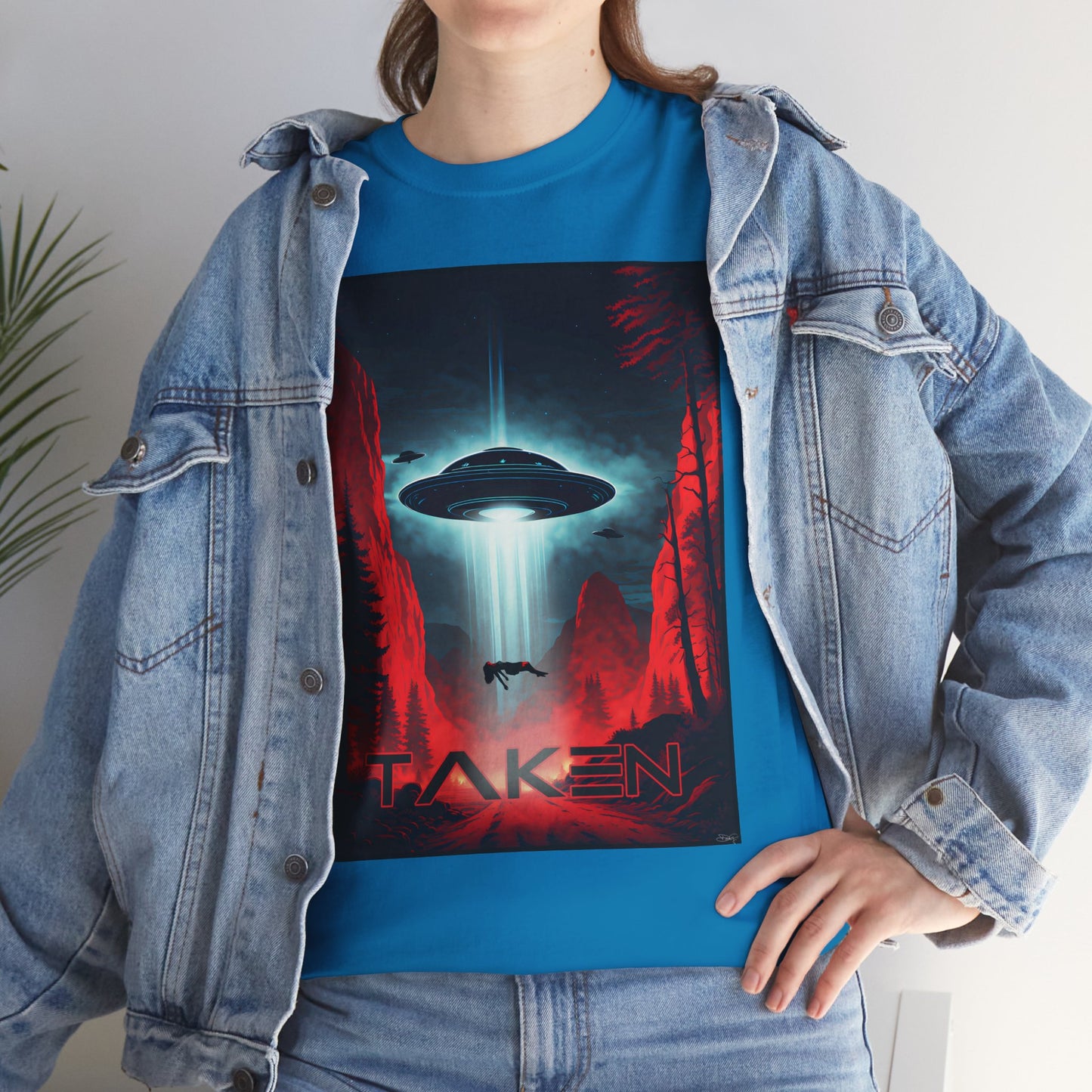 Taken, Unisex Heavy Cotton Tee, UFO inspired t-shirt, graphic design, art, png, t-shirts, tshirts, tee