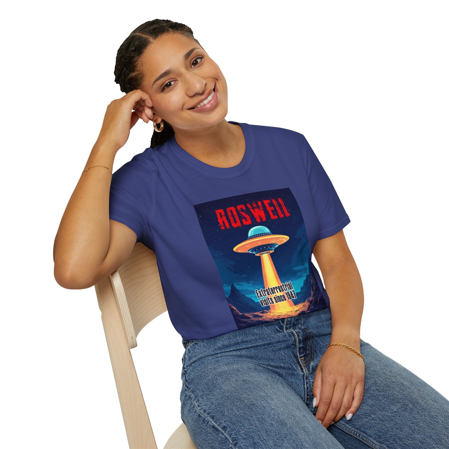 Roswell Alien Encounter Unisex T-Shirt, Retro Space UFO Tee, Sci-Fi Lovers Gift, Convention Wear, Extraterrestrial Tee, graphic design, png