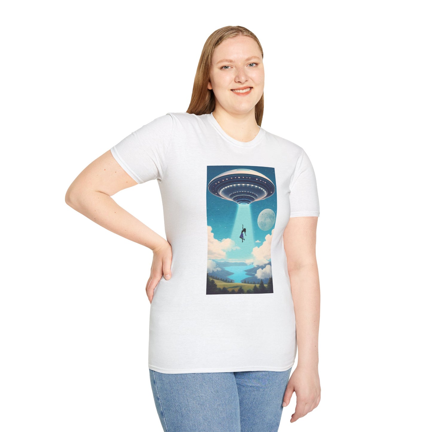 Cosmic Abduction Unisex T-Shirt | Space Alien Tee, UFO Graphic Shirt, Sci-Fi Fan Gift, Casual Style, Cool Vintage Look