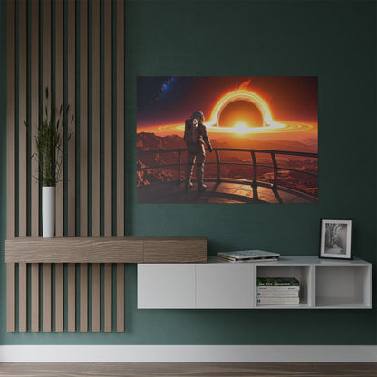 Astronaut Watching Blackhole, Satin Poster, Space Art Print, Cosmic Decor, Wall Art for Space Lovers, Unique Gift for Astronaut Fans, t-shirts, tshirts, tees