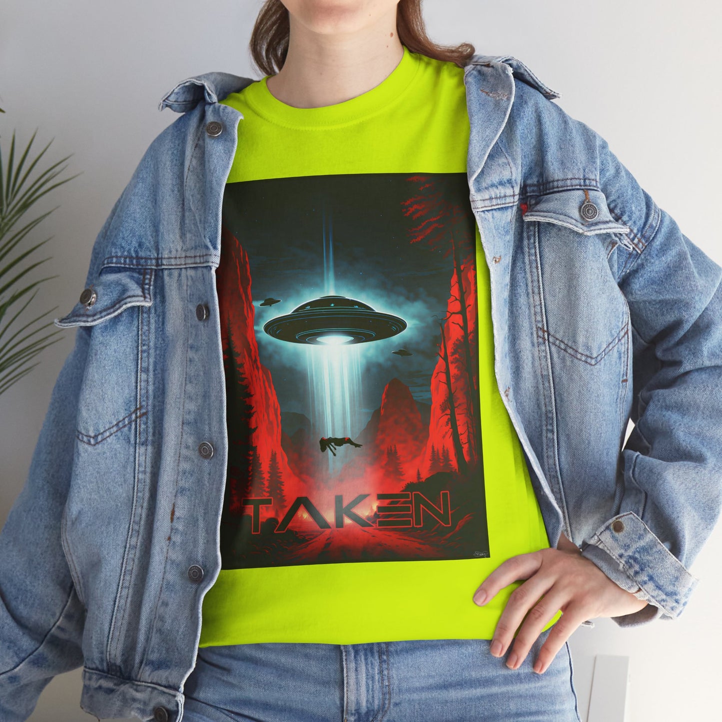 Taken, Unisex Heavy Cotton Tee, UFO inspired t-shirt, graphic design, art, png, t-shirts, tshirts, tee