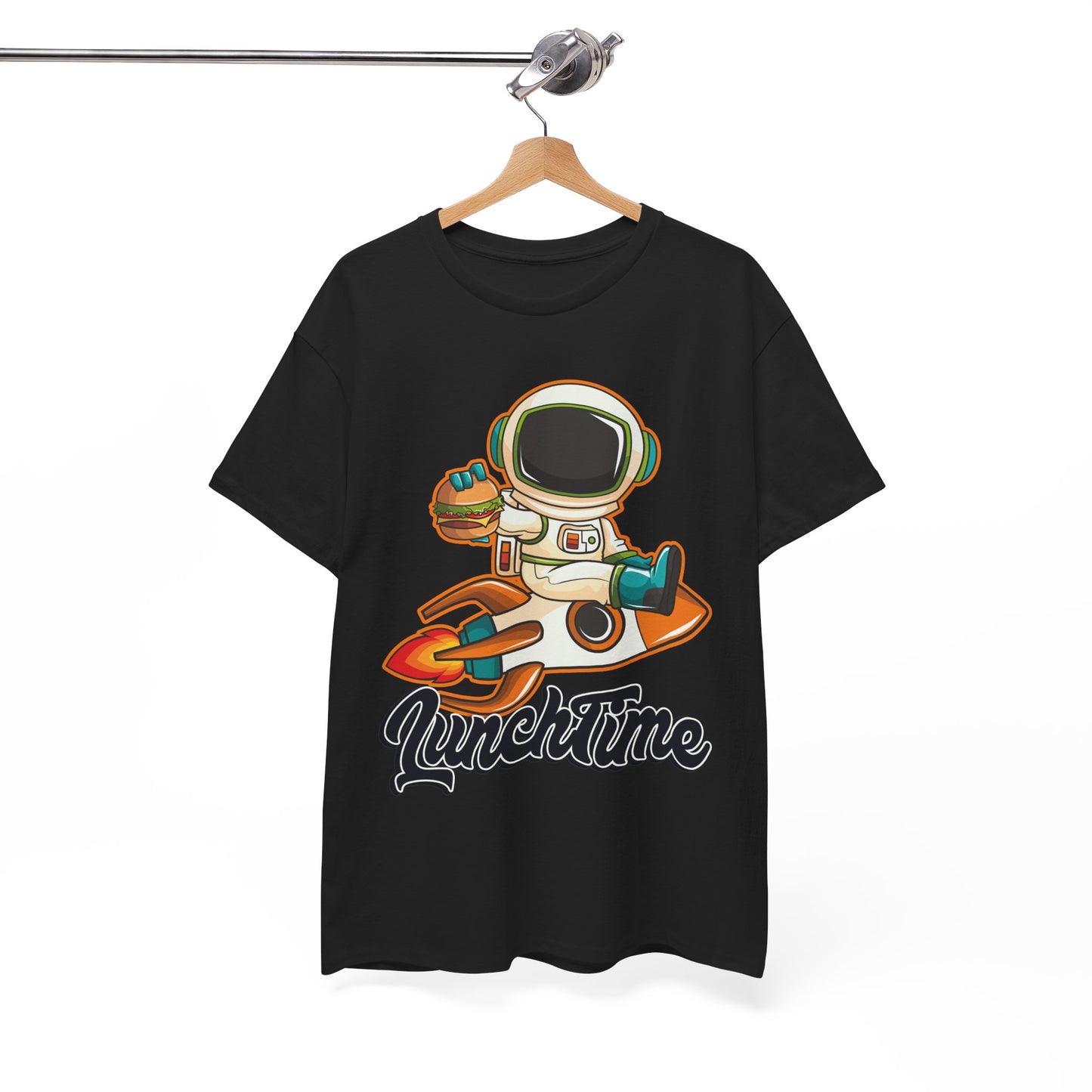 Astronaut Lunchtime Unisex Heavy Cotton Tee - Fun Graphic T-Shirt for Space Lovers, GraphicTees, png, t-shirts, tshirts