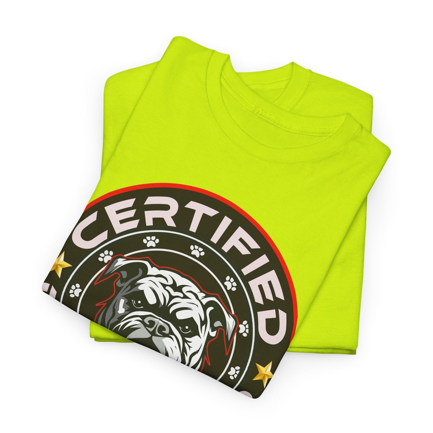 Certified Dog Lover Unisex Tee - Bulldog Print Design, GraphicTees, t-shirt, tshirt, png