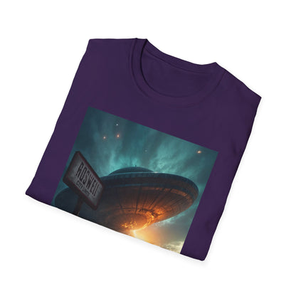 Roswell City Limits, Alien Sunset Softstyle T-Shirt | Unisex Graphic Tee, UFO Theme Shirt, Casual, Gift for Sci-Fi Lovers, Summer Fashion