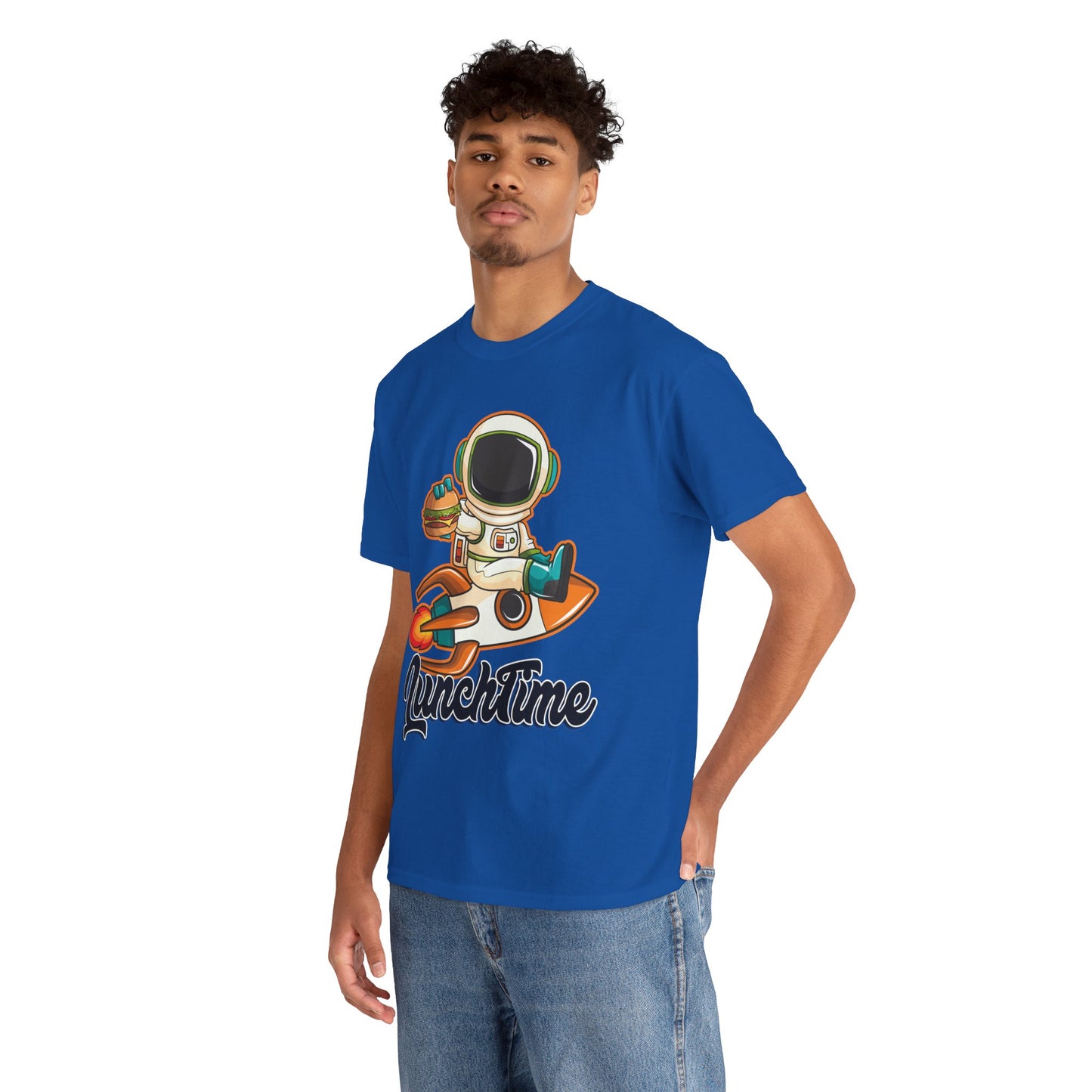 Astronaut Lunchtime Unisex Heavy Cotton Tee - Fun Graphic T-Shirt for Space Lovers, GraphicTees, png, t-shirts, tshirts