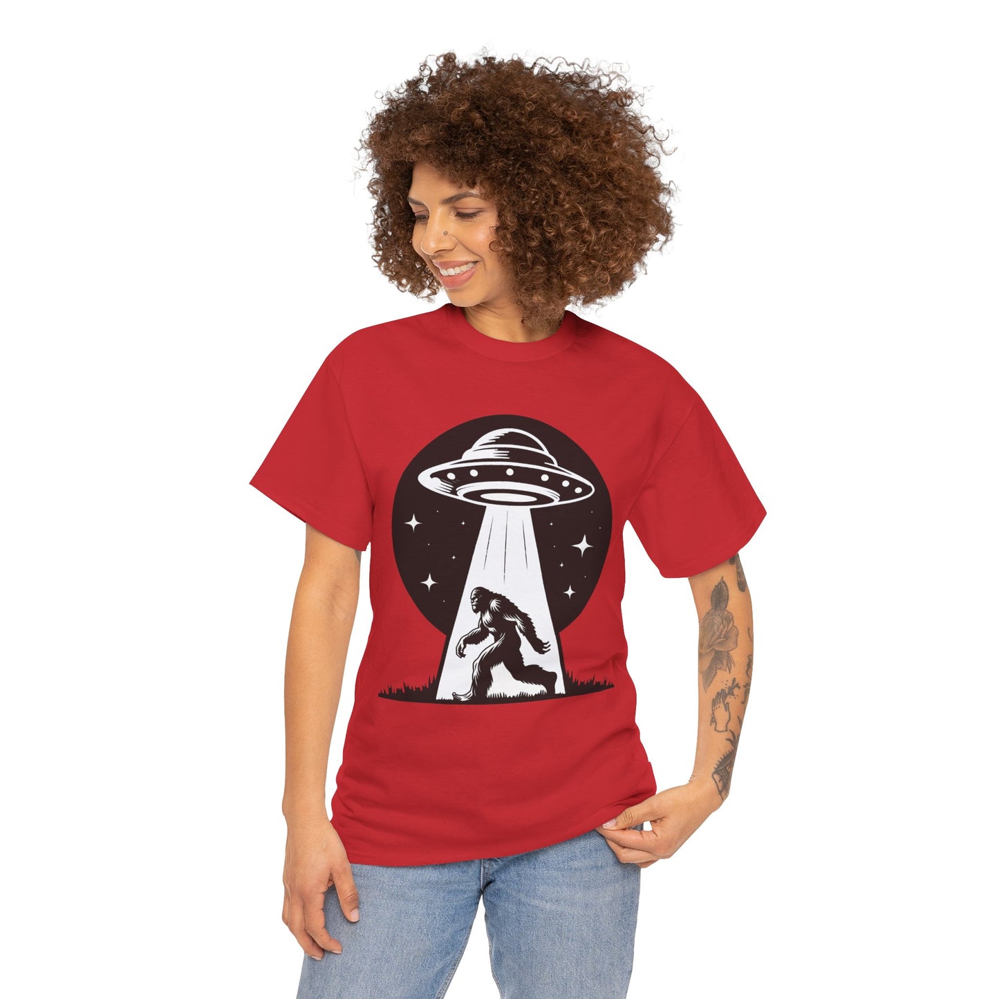 Bigfoot UFO Unisex Tee Graphic Design T-Shirt, GraphicTees, png, sublimation