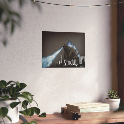Godzilla Minus One, Fine Art Posters, Godzilla movie rendition, monsters, movies, posters, canvas, fine art, graphic design, png, CanvasPrints