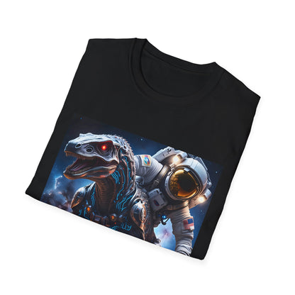 Space Dinosaur Unisex Softstyle T-Shirt, Fun Gift for Kids, Science Fiction Tee, Unique Graphic Shirt, Cool Outfit for Parties, t-shirt, tshirt, png