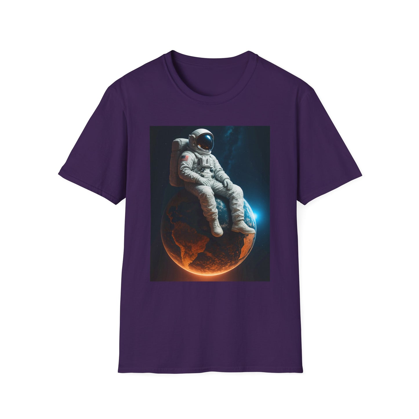 Sitting on an Earth, Cosmic Astronaut T-Shirt, Unisex Graphic Tee, Space Lover Gift, Casual Wear, Astronomy Fan Shirt, Graphic Tee, t-shirt, tshirt, png