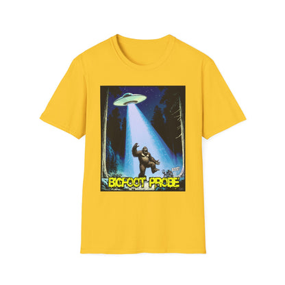 Bigfoot Probe Unisex Softstyle T-Shirt - Fun UFO Graphic Tee, Perfect Gift, Halloween, Nerd Culture, Outdoors, Alien, Graphic tees, t-shirts, Graphic design, t-shirts, tees